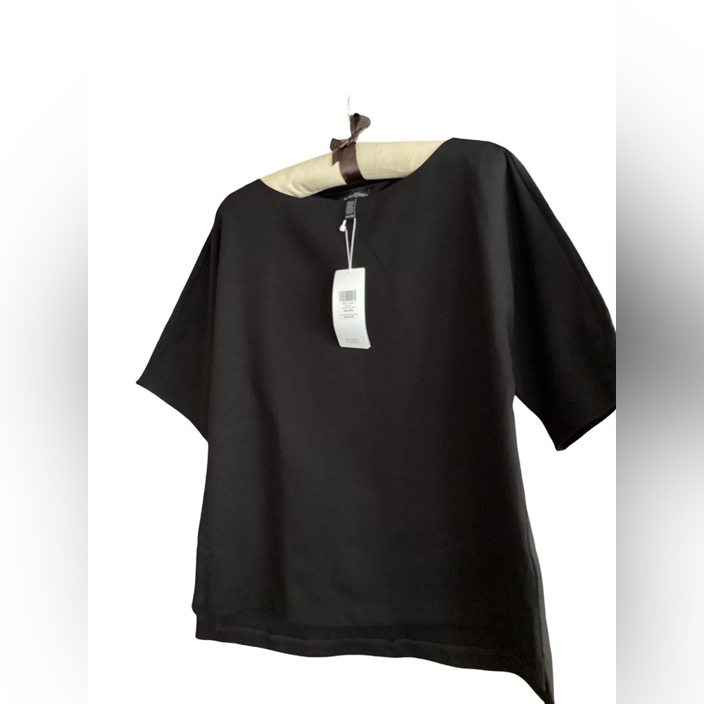 🚨Final Sale🚨! NWT Eileen Fisher Black Short Sleeve Top Size MP - Picture 3 of 7